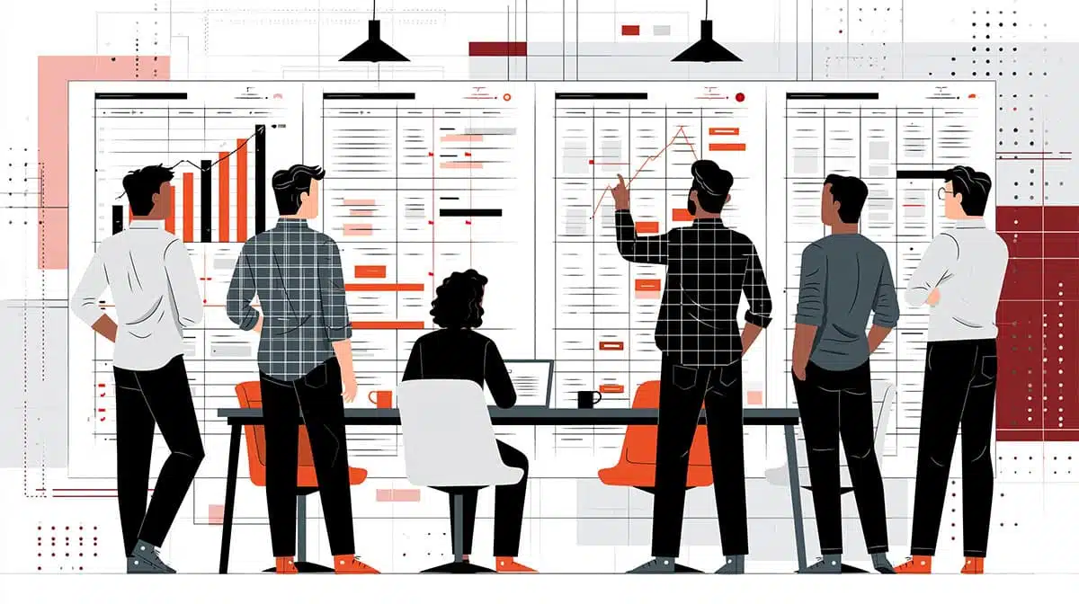 Equipe analisa indicadores operacionais e capacidade produtiva em discussão sobre os impactos do fim da escala 6x1 na gestão empresarial.